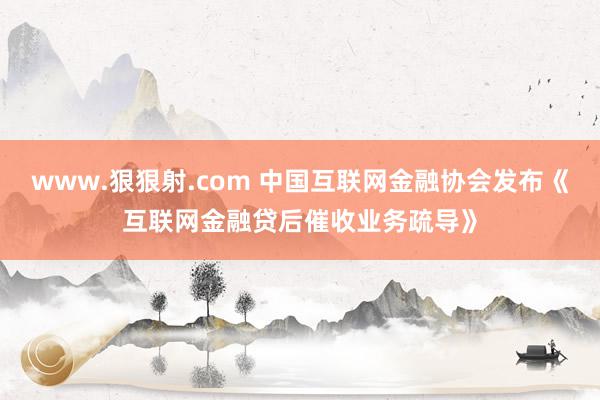 www.狠狠射.com 中国互联网金融协会发布《互联网金融贷后催收业务疏导》