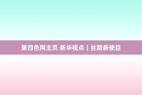 第四色网主页 新华视点｜丝路新使臣