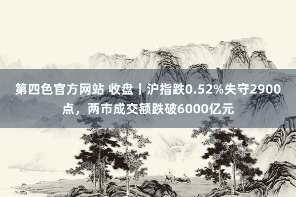 第四色官方网站 收盘丨沪指跌0.52%失守2900点，两市成交额跌破6000亿元