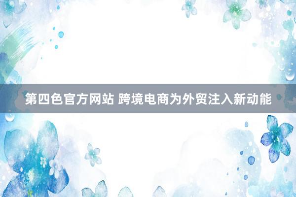 第四色官方网站 跨境电商为外贸注入新动能