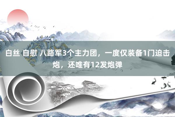 白丝 自慰 八路军3个主力团，一度仅装备1门迫击炮，还唯有12发炮弹