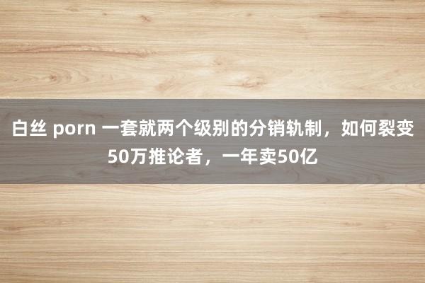 白丝 porn 一套就两个级别的分销轨制，如何裂变50万推论者，一年卖50亿