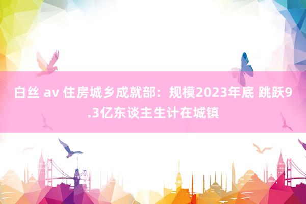 白丝 av 住房城乡成就部：规模2023年底 跳跃9.3亿东谈主生计在城镇