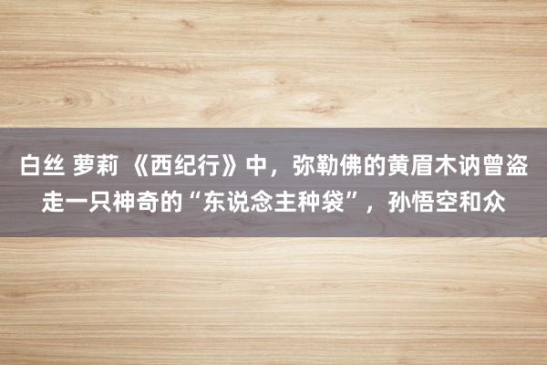 白丝 萝莉 《西纪行》中，弥勒佛的黄眉木讷曾盗走一只神奇的“东说念主种袋”，孙悟空和众